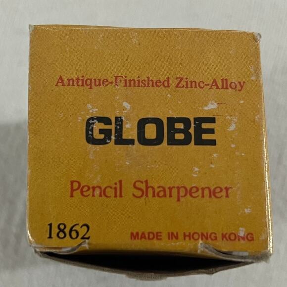 Vintage Antique Finished Zinc-Alloy Miniature Globe Pencil Sharpener - Picture 4 of 4